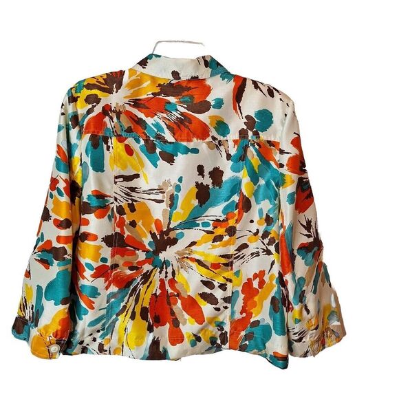 Southern Lady Womens Button Up Jacket Size L Office Career Long Sleeve Silky - Picture 2 of 12